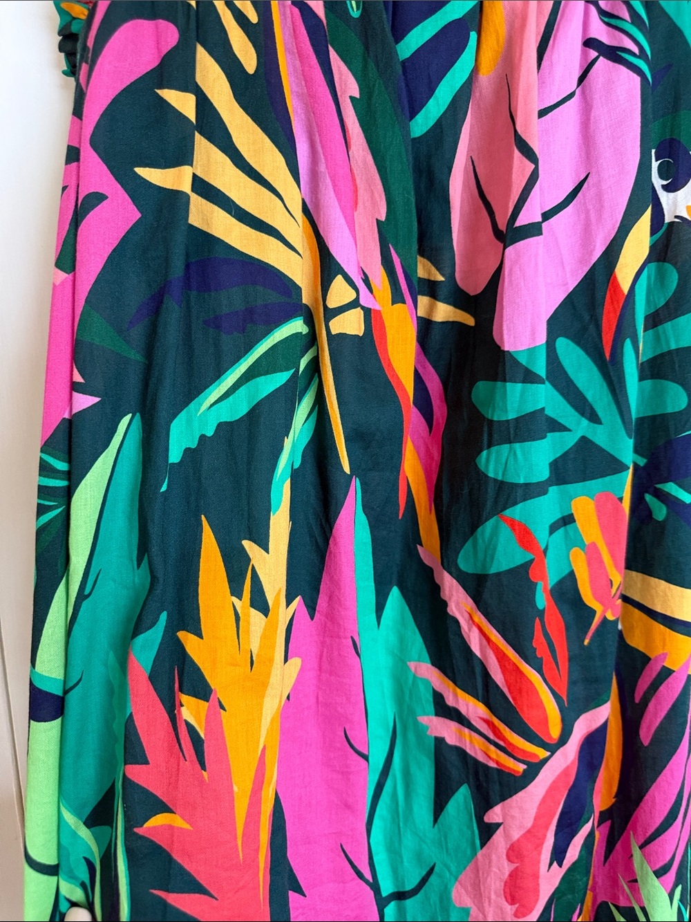 Soma Tropical Print Maxi Dress in Navy, Pink, Green, Yellow - Picture 3 of 4